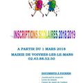 Inscriptions Scolaires 2018/2019