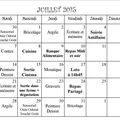 Planning Juillet 2015