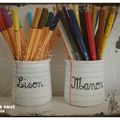 DIY déco utile : faire des pots à crayon façon page de cahier d'écolier ... et personnalisés