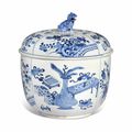 A blue and white jar and cover, Kangxi period (1662-1722)