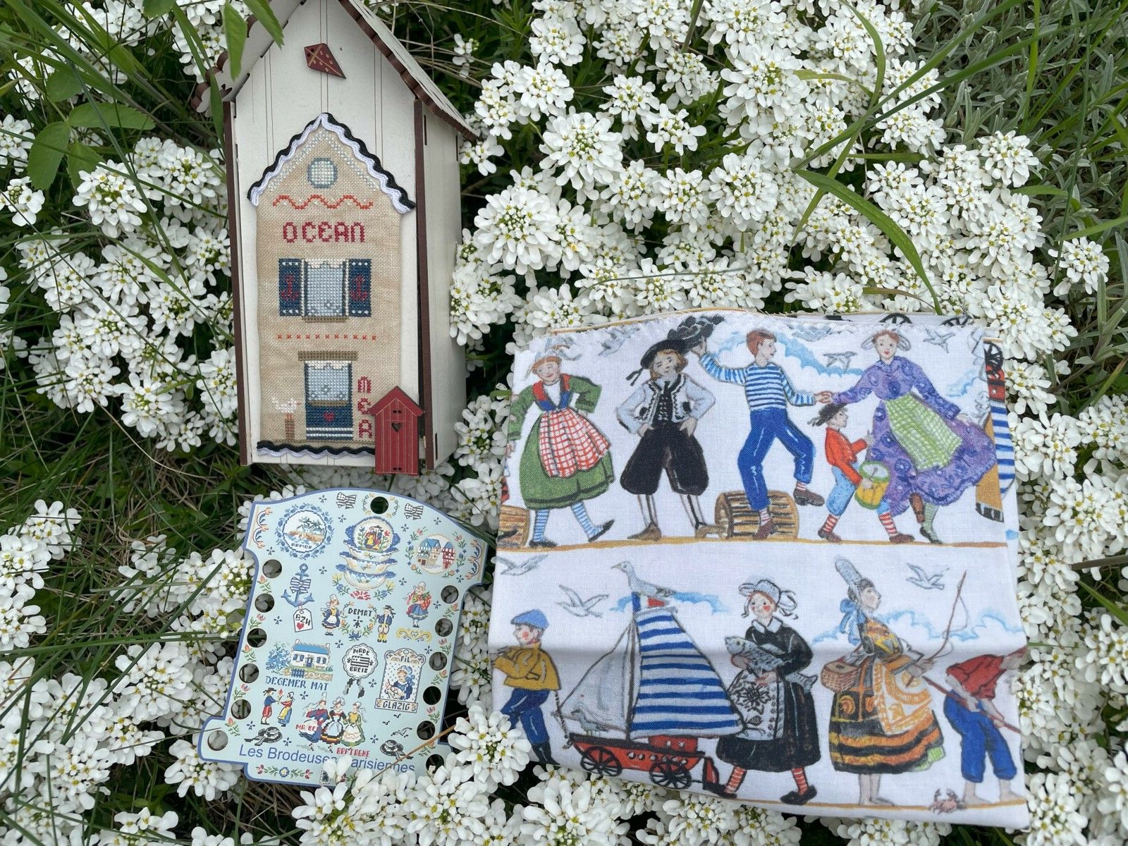 tissu cabine de plage et tri fil
