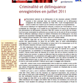 Bulletins mensuels INHESJ "Criminalité et délinquance enregistrées" (août - septembre 2011) 