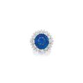  8.04 carat Burmese "Royal Blue" sapphire and diamond ring