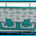 Mini-album cartable turquoise éléphants