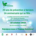 VERVIERS : 15/10  JOURNÉE SPECIALE POUR LES 20 ANS DU SERVICE DE PREVENTION