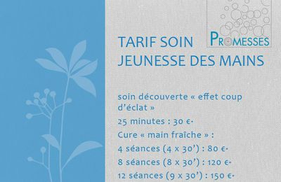 Tarifs Soins Jeunesse des Mains