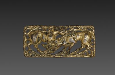 ​  ​Belt Buckle with Animals, Ordos region, Western Han dynasty (202 BCE–9 CE)