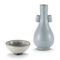 A 'Jun' bowl, Song-Ming dynasty and a celadon-glazed vase, Qing dynasty, 18th century