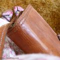 ★ Pochette en cuir camel avec bandoulière