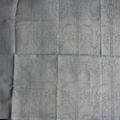 1988 Coupon tissu ancien toile a matelas tons de gris bleuté