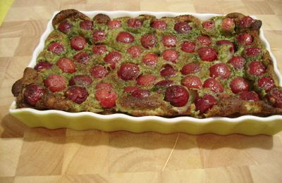 Clafoutis cerises et thé vert matcha