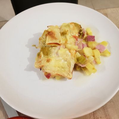 Gratin de poireaux et de courgettes au reblochon au cookéo