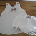 VENDU # 106 - Ensemble robe trapèze/bloomer, 6 mois. 25 euros