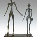 Diego Giacometti (1902-1985), Couple, bronze à patine brun vert, signé Diego sur la terrasse