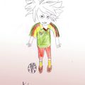 Un footballeur manga... par Gautier (9 ans)