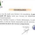 Information Mairie - Fermeture à la circulation de la rue du stade à partir du lundi 28 mars 2022 pendant la durée des travaux