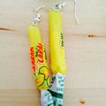 Boucles d'oreilles carambar citron