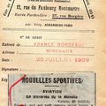 L'ARGUS DE LA PRESSE 1909. FRANCE BORDEAUX.