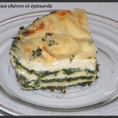 Lasagnes chèvre épinards