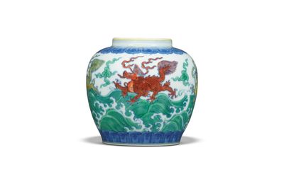 A Ming-style doucai 'mythical beast' jar, Yongzheng period (1723-1735)