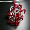 Collier pelote rouge/argent