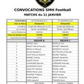 Convocations du 11 JANVIER