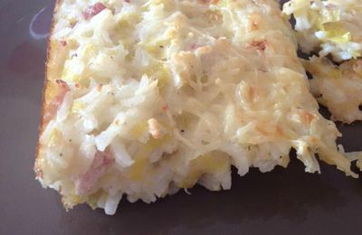 Gratin de riz aux poireaux