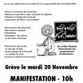 Grève et manifestation le mardi 20 Novembre