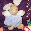 Doudou lapin boule Kaloo, bleu lavande beige- www.doudoupeluche.fr