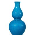 A Turquoise-Glazed Double-Gourd Vase, Qing Dynasty, 18th Century