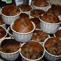 muffins amandes et chocolat noir rapé