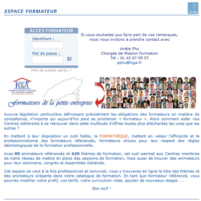 Accès à l'administration de la Formathèque