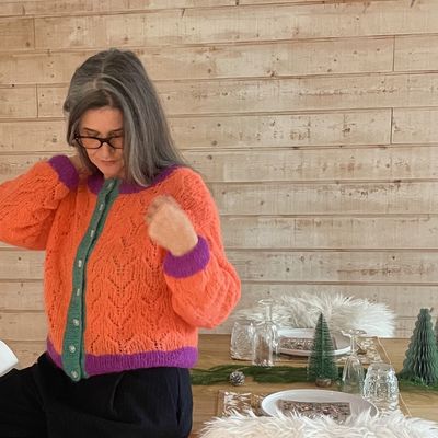 Tricot : gilet de grand-mère / Mohair et point fantaisie