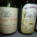 Châteauneuf du Pape : Rayas : 2000, et Rossignol-Trapet : Chambertin 2009