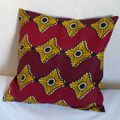 Housse de coussin en tissu africain ou wax : modèle Mabo