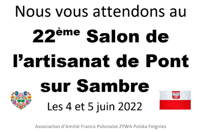 22ème Salon de l'Artisanat les 4-5 juin à Pont-sur-Sambre