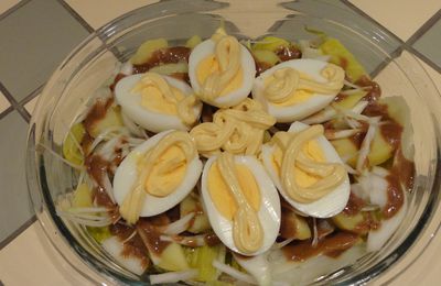 Repas poireaux-pommes de terre-oeufs