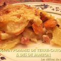 Gratin pommes de terre-carottes et dés de jambon