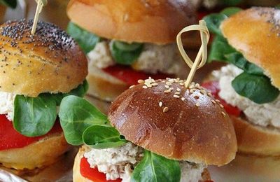 Mini burgers aux rillettes de poulet