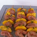 Brochettes de poulet aux nectarines