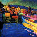 Wassili Kandisky Paysage d'automne avec bateaux