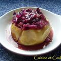 Purple food : Pomme cuite, farcie au chou rouge