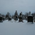 Oratoire Saint Joseph - cimetière Montréal sous la neige