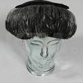 A Balenciaga black velvet and grey feather fringed hat, late 1950s