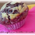 Muffin monday: muffin tout chocolat au tourbillon de ricotta, ou les black bottom cupcakes revisités