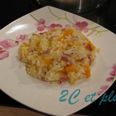 Risotto au potiron et au bacon