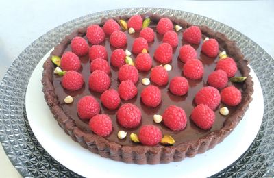 Tarte au chocolat et aux framboises