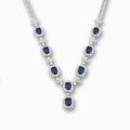 A sapphire and diamond necklace 