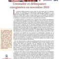 Criminalité et délinquance enregistrées en novembre 2010