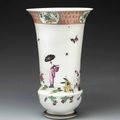 A Meissen Augustus Rex flared beaker vase, circa 1725-30